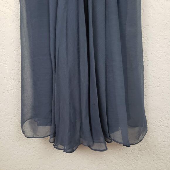 BCBGMAXAZRIA Y2K Baby Doll Tulle Silk Halter Dress Party Date Blue Strappy - S - Picture 8 of 10